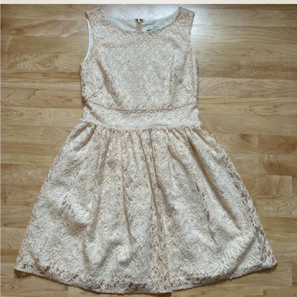 LOFT Cream Lace Dress